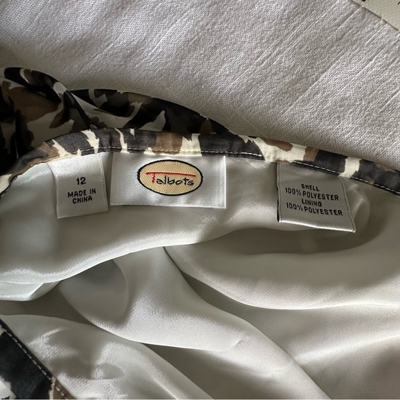 Talbots Womens Leopard Animal Print Chiffon Midi Skirt Sz 12 Career Corpcore - Picture 9 of 10